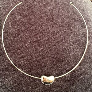 Rare Tiffany & Co. Elsa Peretti Silver Bean Wire Pendant Necklace Size: OS